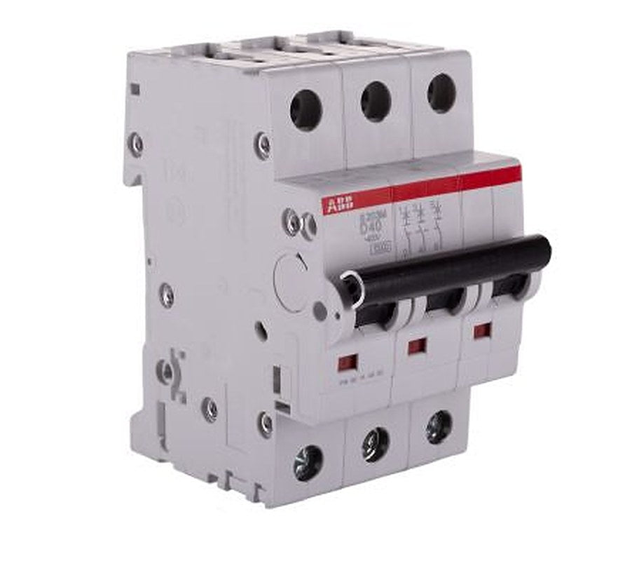 ABB System Pro M Compact S200M Miniature Circuit Breaker, 3-Pole, 40A, Type D, 400V ac AC, 125 V dc DC, 10 kA Breaking
