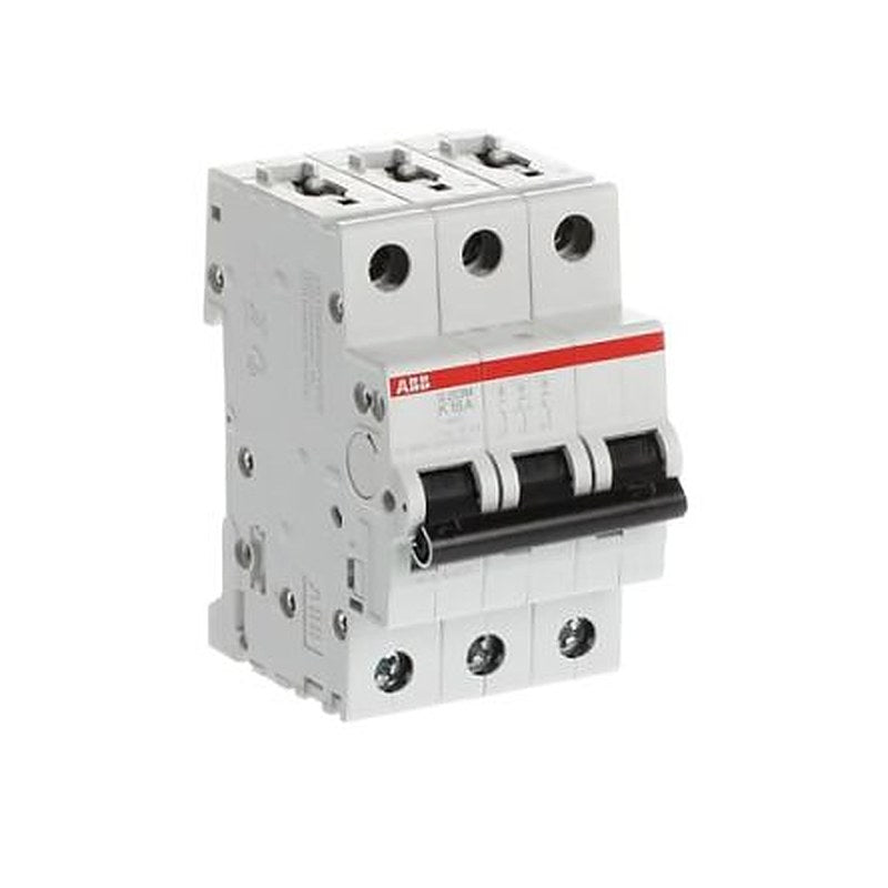 ABB System Pro M Compact S200M Miniature Circuit Breaker, 3-Pole, 16A, Type K, 400V ac AC, 125 V dc DC, 15 kA Breaking