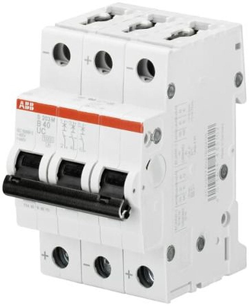 ABB System Pro M Compact S200 M UC Miniature Circuit Breaker, 3-Pole, 13A, Type B, 400V ac AC, 440 V dc DC, 10 kA
