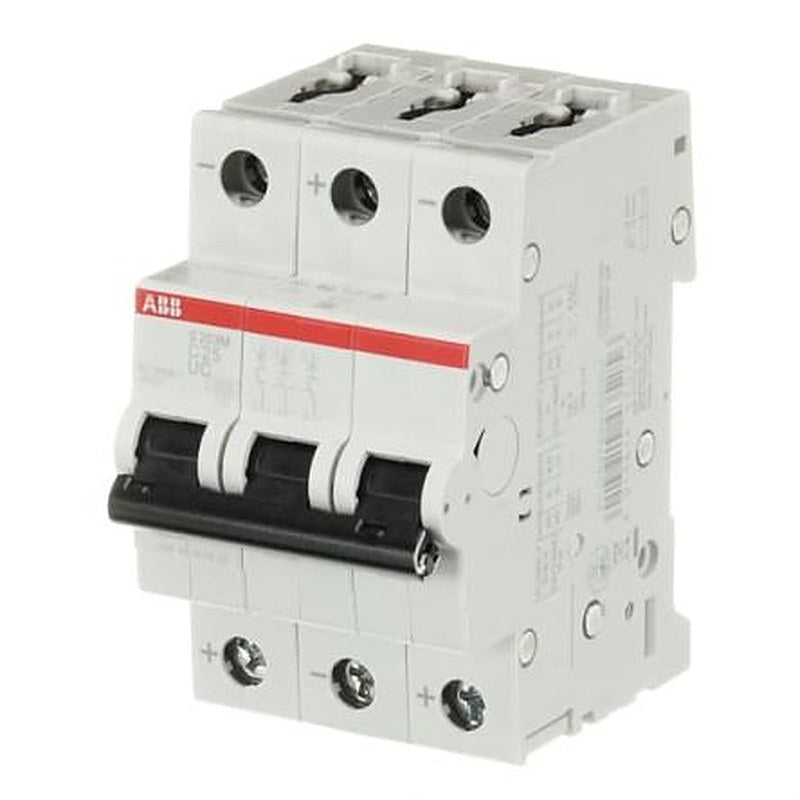 ABB System Pro M Compact S200 M UC Miniature Circuit Breaker, 3-Pole, 25A, Type C, 400V ac AC, 440 V dc DC, 10 kA