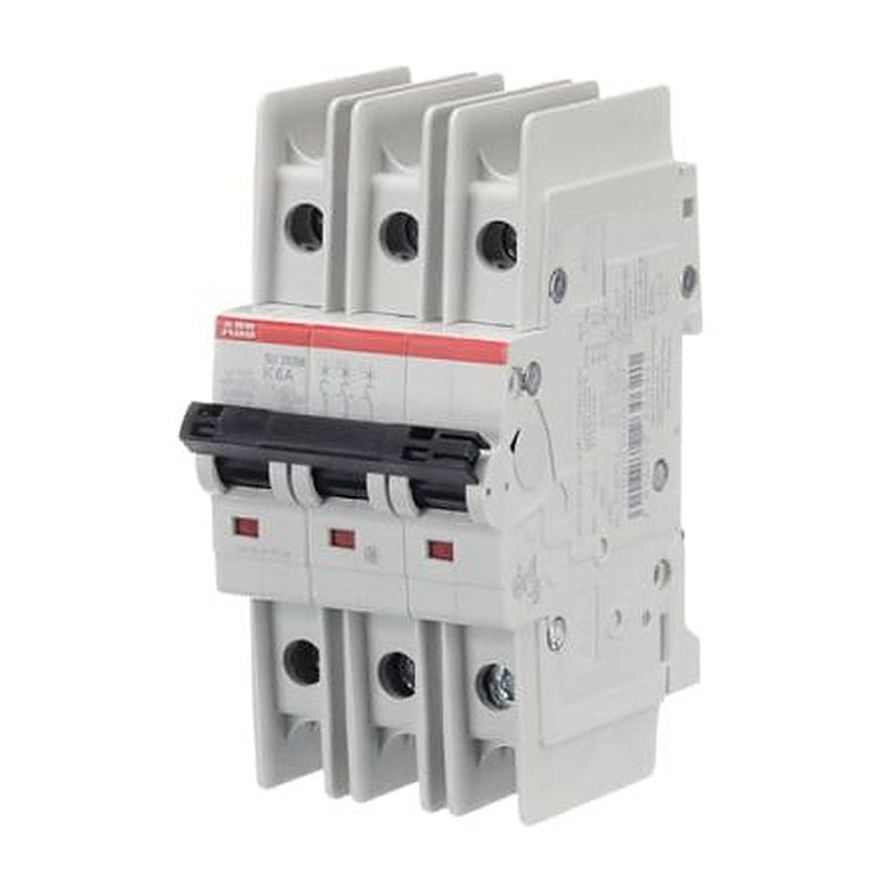 ABB SU200 M Miniature Circuit Breaker, 3-Pole, 6A, Type K, 400V ac AC, 15 kA Breaking Capacity