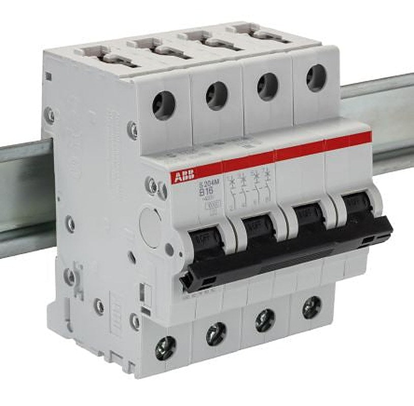 ABB System Pro M Compact S200M Miniature Circuit Breaker, 4-Pole, 16A, Type B, 400V ac AC, 10 kA Breaking Capacity