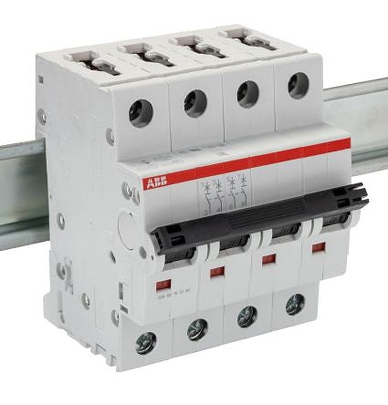 ABB System Pro M Compact S200M Miniature Circuit Breaker, 4-Pole, 63A, Type C, 400V ac AC, 125 V dc DC, 15 kA Breaking