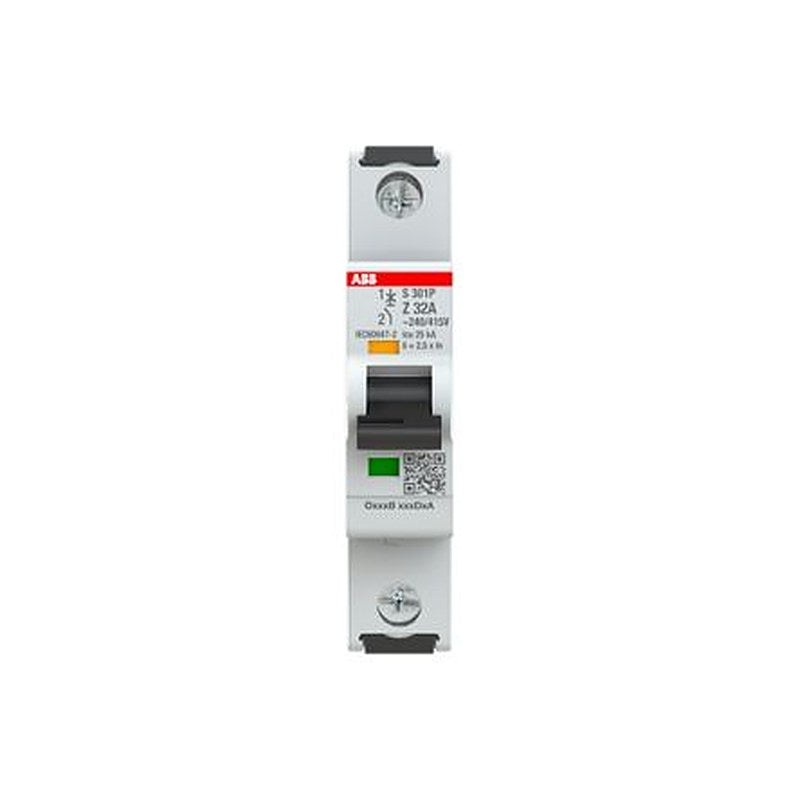 ABB System Pro M Compact S300P Miniature Circuit Breaker, 1-Pole, 32A, Type Z, 240V ac AC, 72 V dc DC, 25 kA Breaking