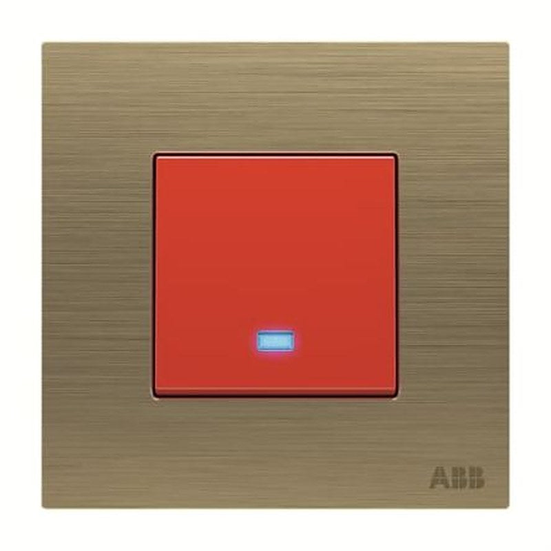 ABB Gold, 1 Way Push Button, 1 Gang, AM1