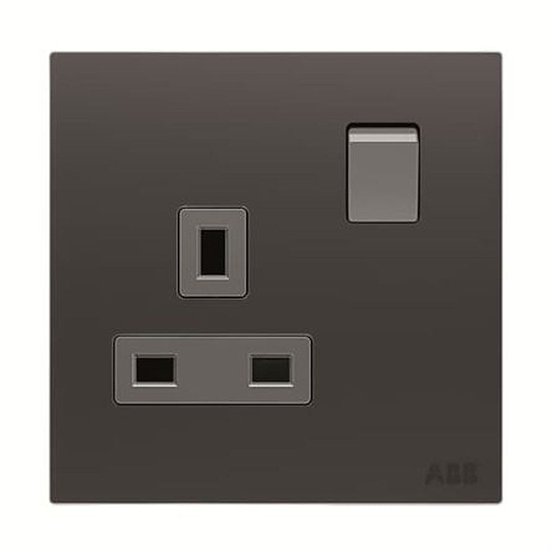 ABB Design Millenium Black 1 Gang Electrical Socket, 13A