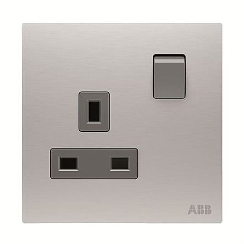 ABB AM23386-ST Silver 1 Gang Electrical Socket, 13A