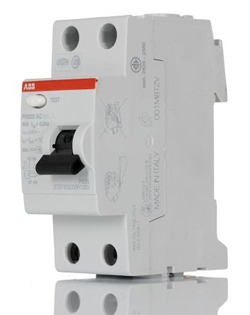 ABB FH200 Series Residual Current Circuit Breaker, 25A, 2-Pole, 30 mA, Type AC, 0.03 A 230V ac