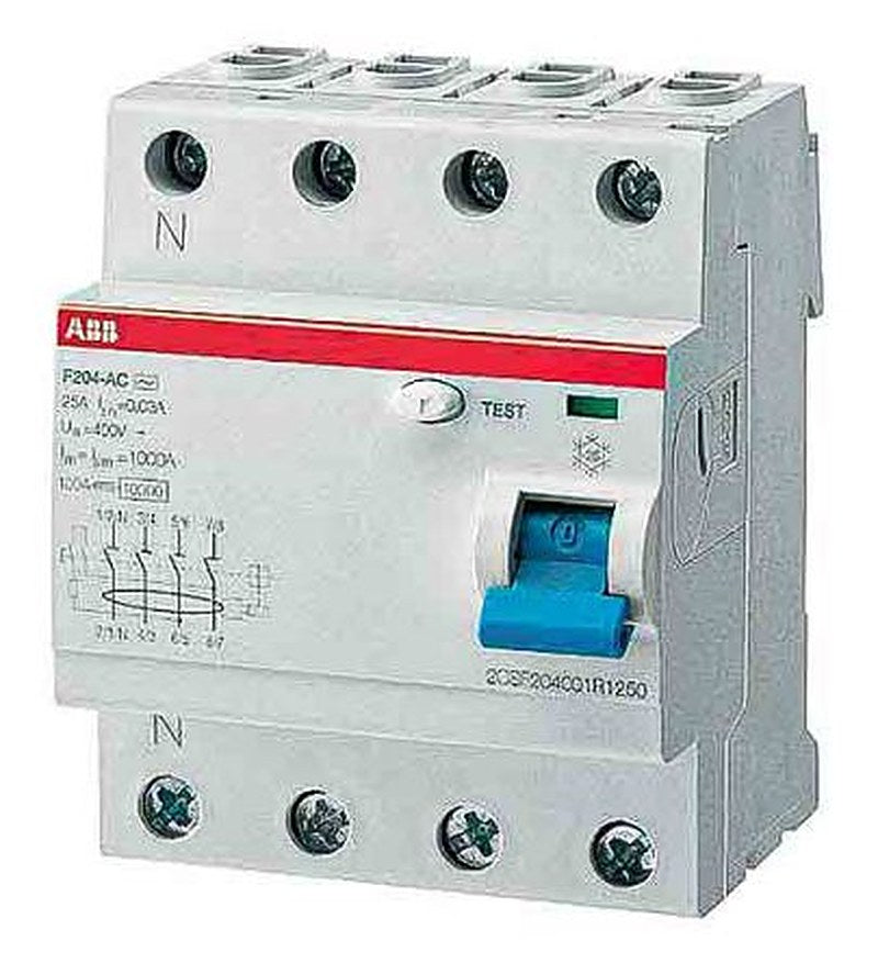 ABB Residual Current Circuit Breaker, 40A, 4-Pole, 30 mA, Instantaneous 400V ac