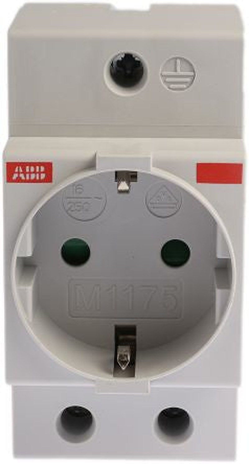 ABB M1175 Grey 1 Gang Plug Socket, 16A Indoor, Type F