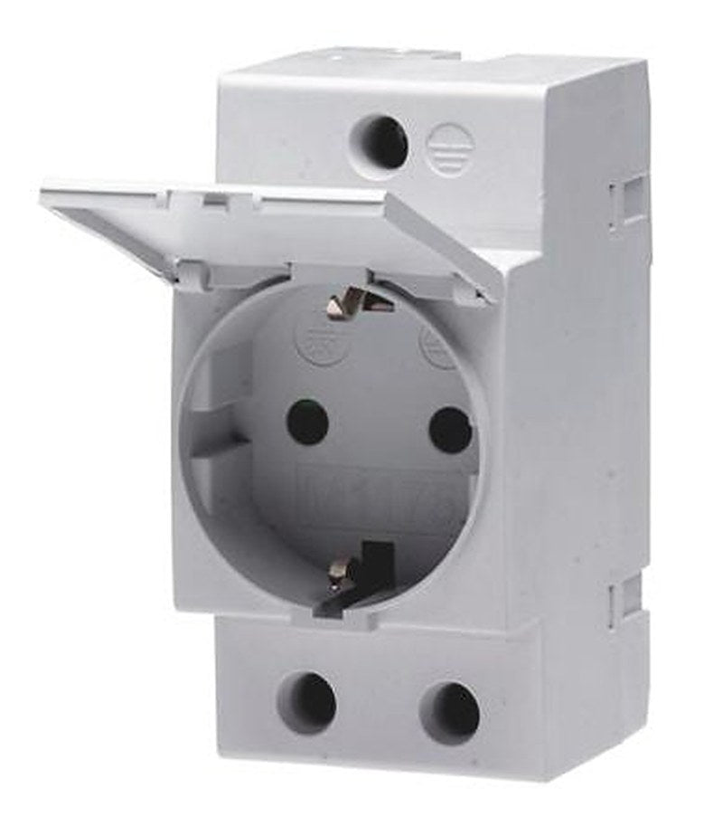 ABB Grey 1 Gang Plug Socket, 16A Indoor, Type F