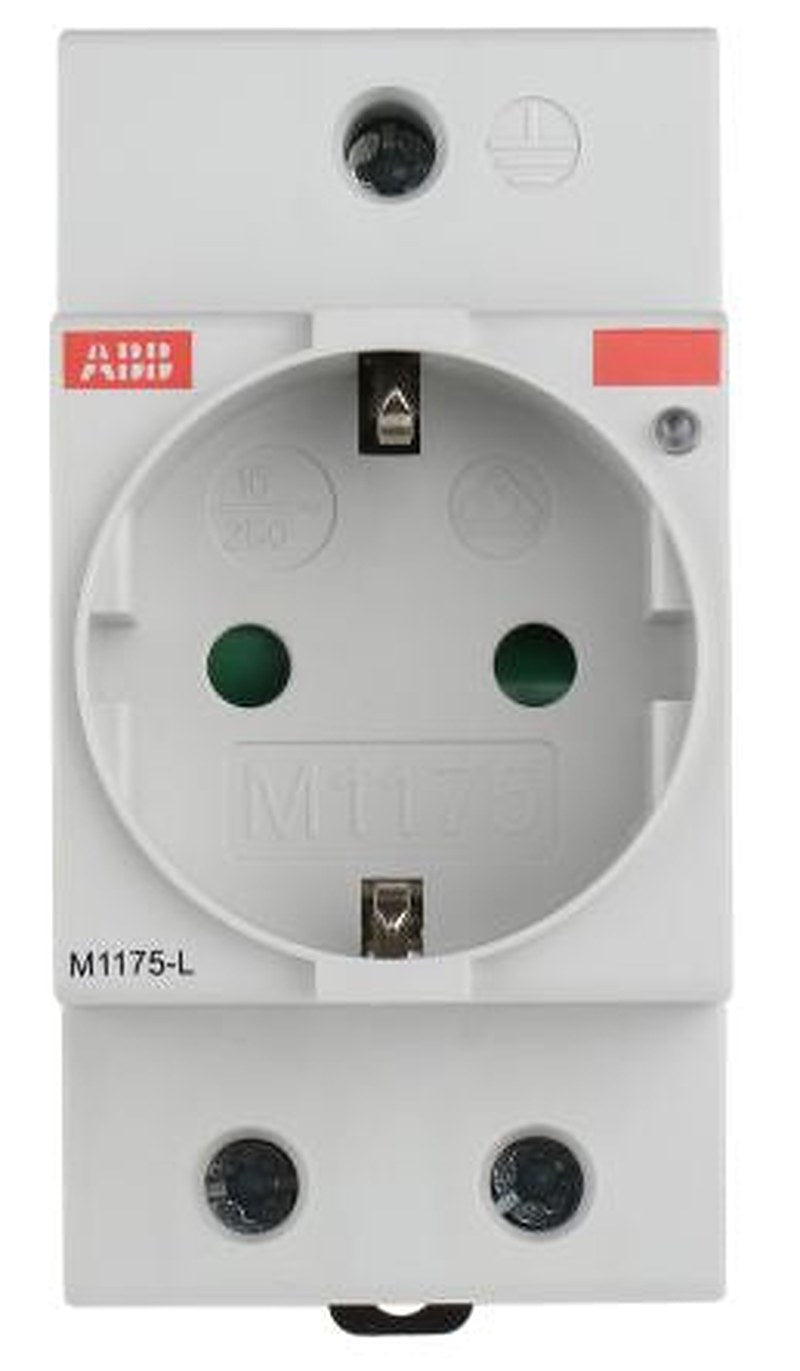 ABB M1175 Grey 1 Gang Plug Socket, 16A Indoor, Type F