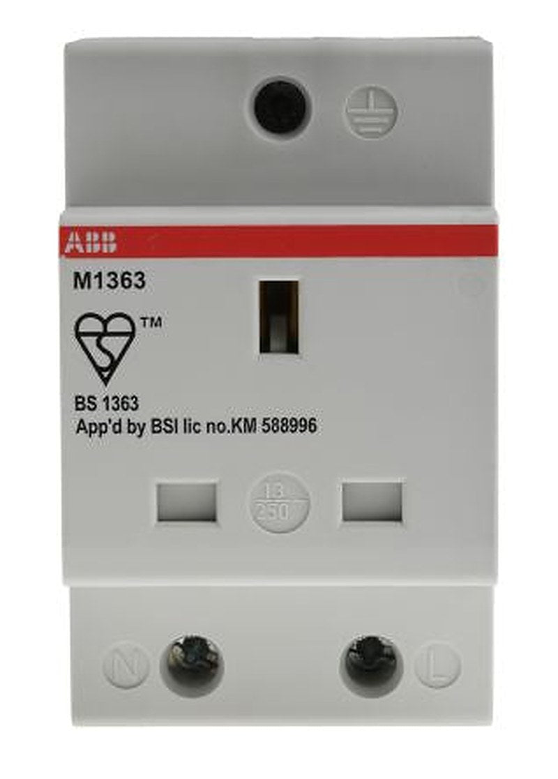 ABB M1363 Grey 1 Gang Plug Socket, 13A Indoor, Type G - British
