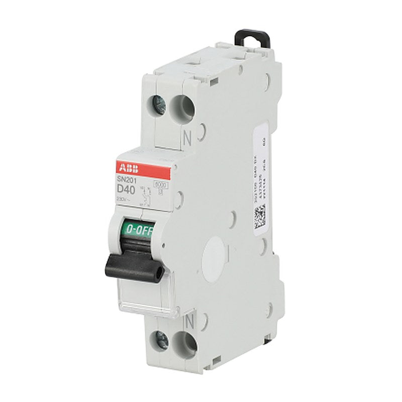 ABB SN201 Miniature Circuit Breaker, 1-Pole, 40A, Type D, 400V ac AC, 6 kA Breaking Capacity