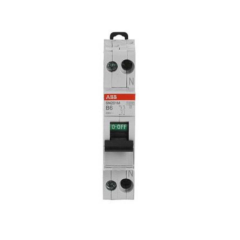ABB SN201 Miniature Circuit Breaker, 1-Pole, 6A, Type B, 400V ac AC, 10 kA Breaking Capacity