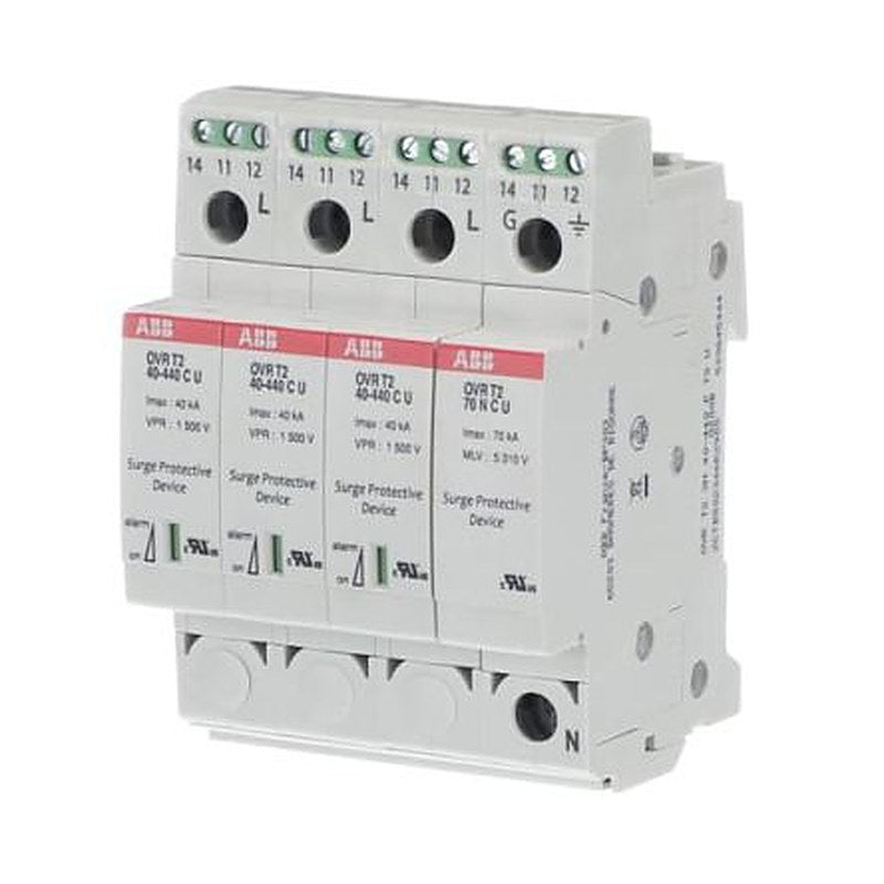 ABB 4 Phase Industrial Surge Protector, 100 kA, 1.5 kV, DIN Rail