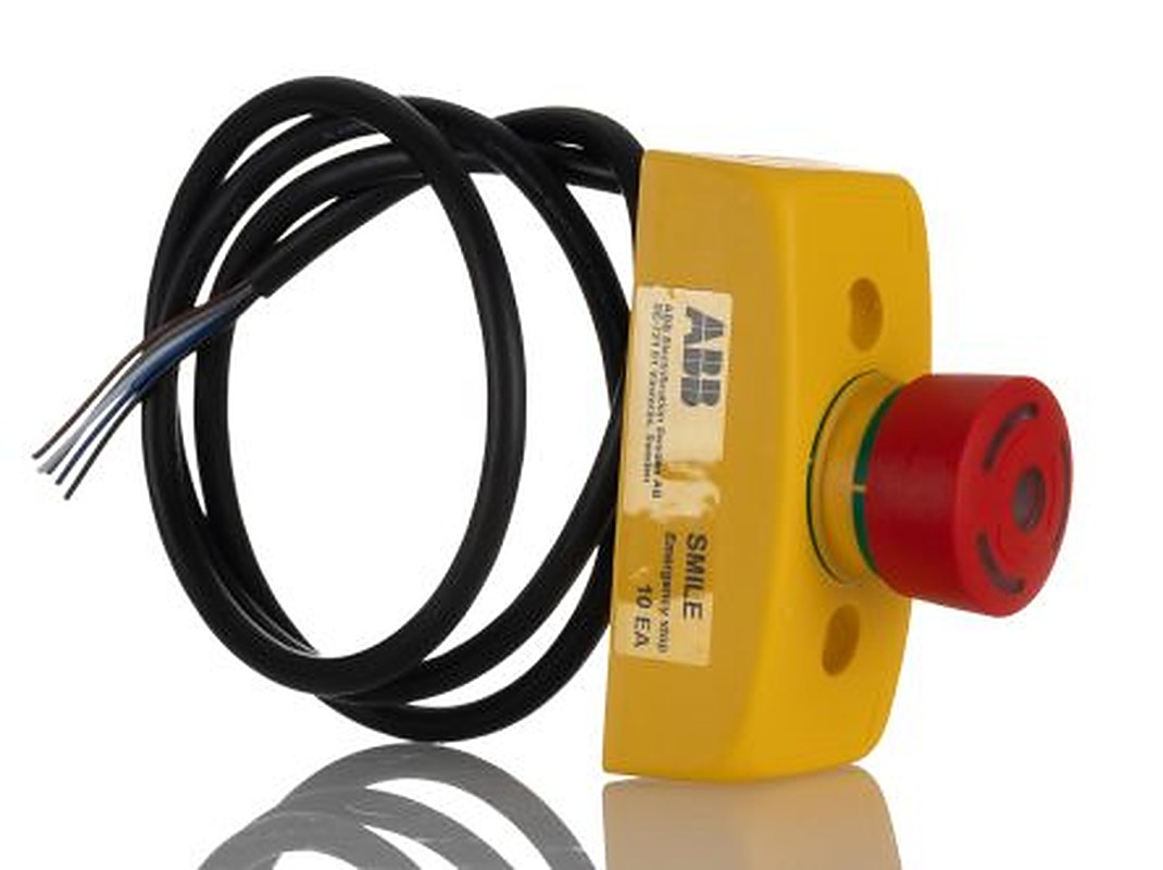 ABB Smile Series Twist Release Emergency Stop Push Button, Panel Mount, 32 mm Cutout, 2 NC