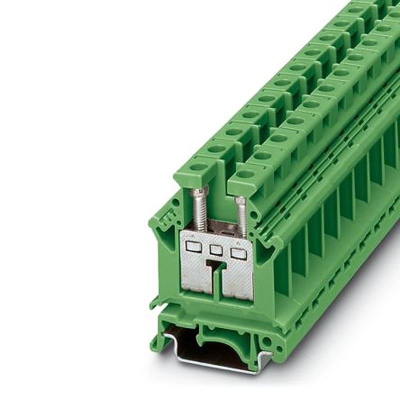 Phoenix Contact 3000570 UK16 N GN Series Feed Through Terminal Block Green, 16mm², 1-Level, Screw