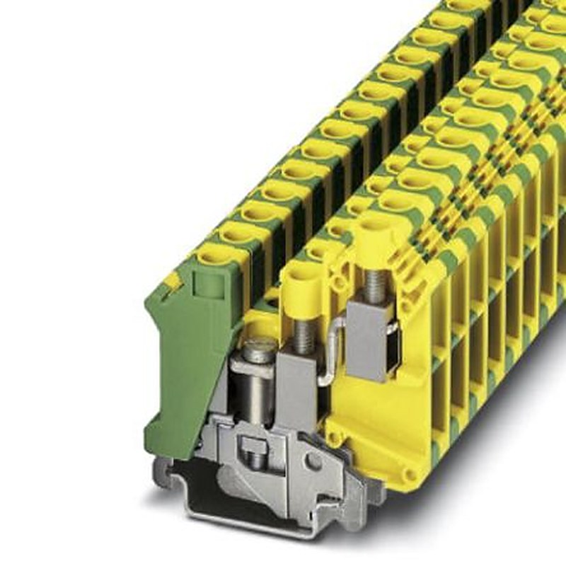 Phoenix Contact 3001433 UK 10-TWIN-PE Series Earth Terminal Block Green, Yellow, 0.15mm², 6 mm², 2-Level, Screw