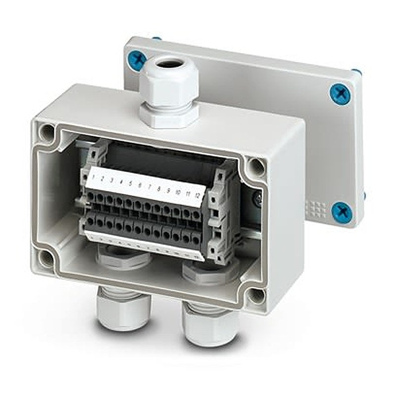 Phoenix Contact E AB A Series Grey ABS Junction Box, 12 Terminals, 130 mm, 80mm 60 mm