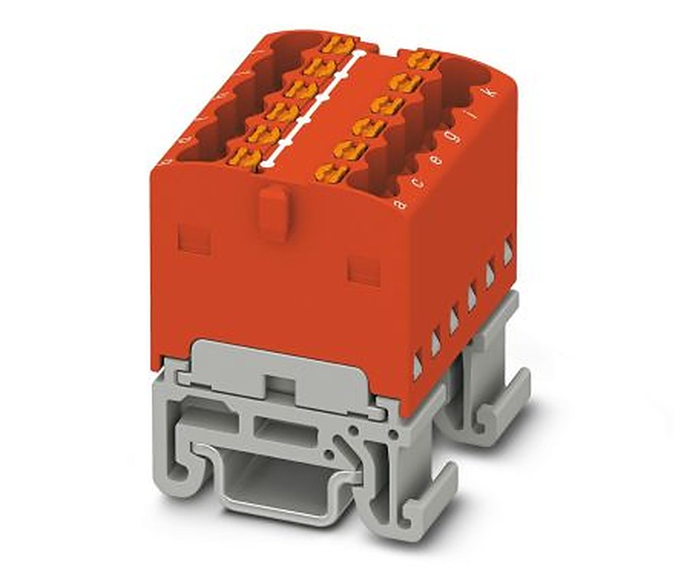 Phoenix Contact Distribution Block, 12 Way, 500V, 17.5A, Red