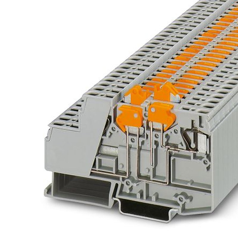 Phoenix Contact 3005808 ZDMTK 2.5-TWIN Series Knife Disconnect Terminal Block Grey, 1.5mm², 2-Level, Spring Cage