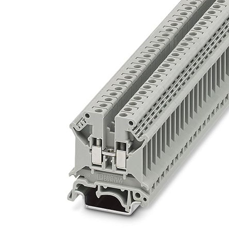 Phoenix Contact 3026560 UK 5 N-PHR Series Feed Through Terminal Block Grey, 4mm², 1-Level, Screw