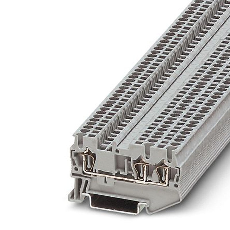 Phoenix Contact 3031128 ST 21.5-TWIN Series Feed Through Terminal Block Grey, 1.5mm², 3-Level, Spring Cage
