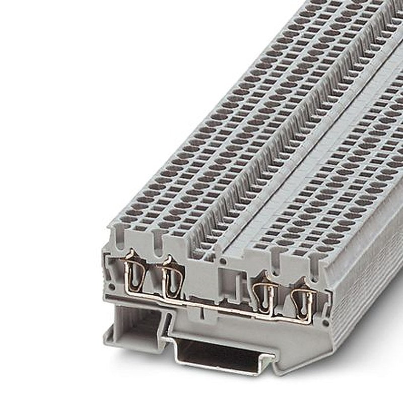 Phoenix Contact 3031186 ST 1.5-QUATTRO Series Feed Through Terminal Block Grey, 1.5mm², 1-Level, Spring Cage