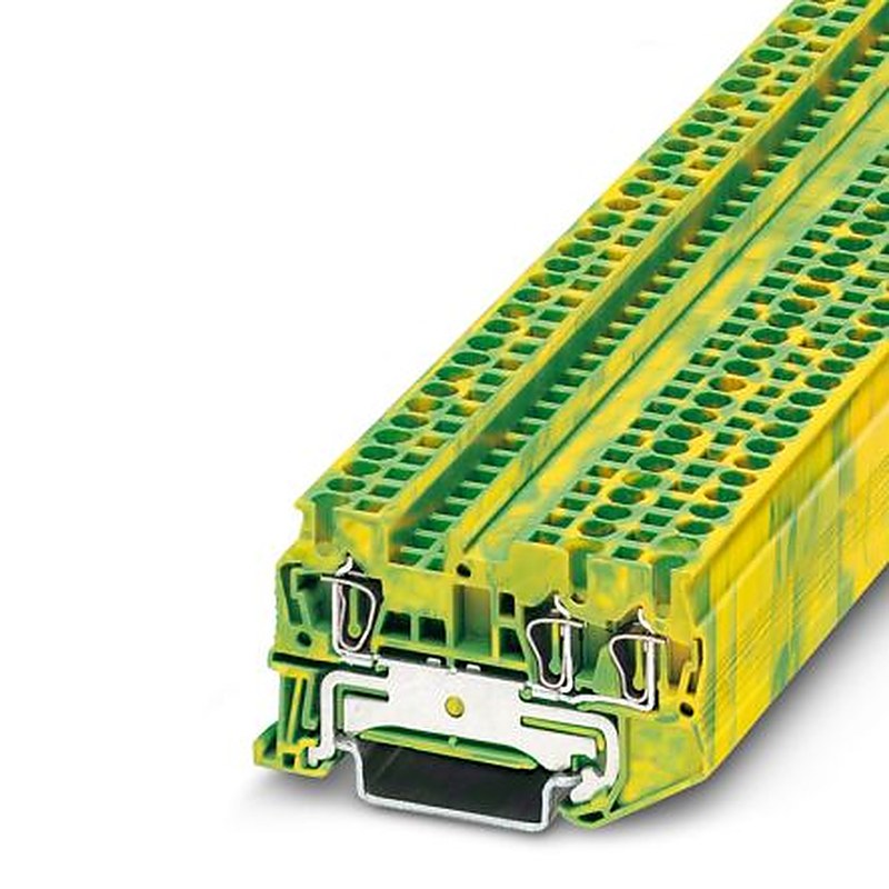 Phoenix Contact 3031267 ST 2.5-TWIN-PE Series Earth Terminal Block Green, Yellow, 2.5mm², 3-Level, Spring Cage