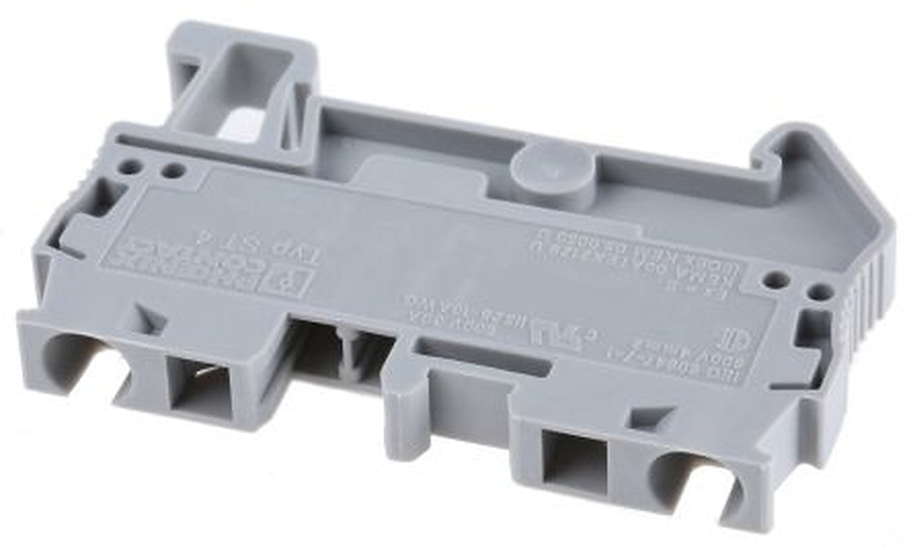 Phoenix Contact 3031364 ST4 Series DIN Rail Terminal Block Grey, 0.2mm², 6 mm², 1-Level, Spring Cage