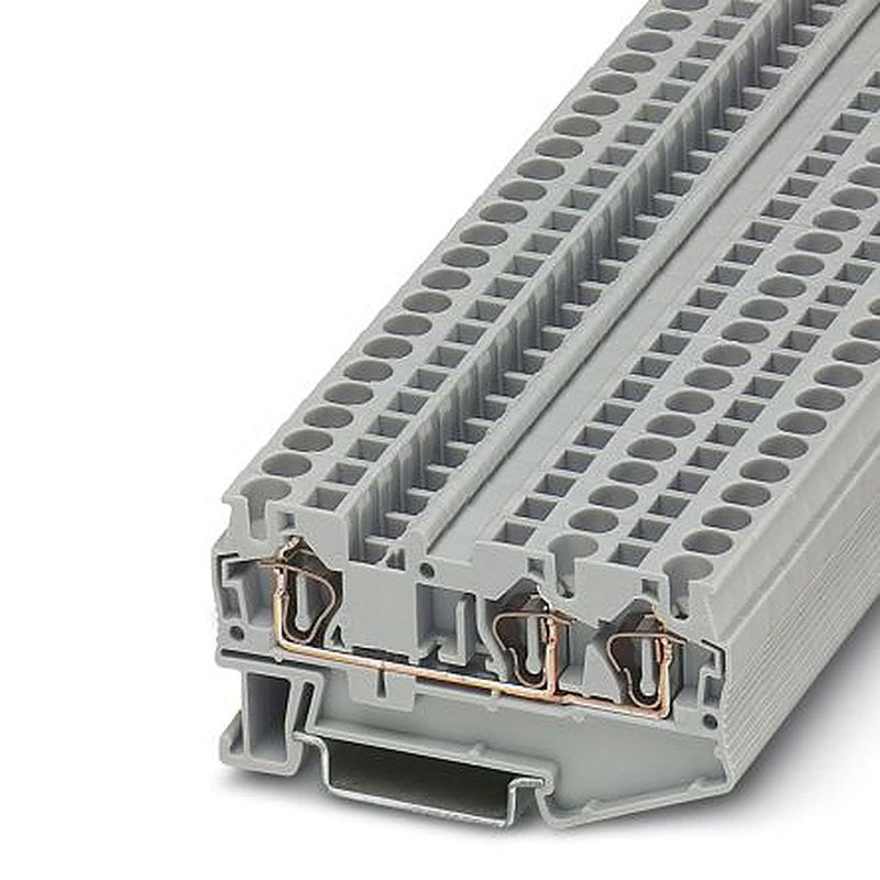 Phoenix Contact 3031393 ST 4-TWIN Series Feed Through Terminal Block Grey, 0.08mm², 6 mm², 1-Level, Spring Cage, ATEX,