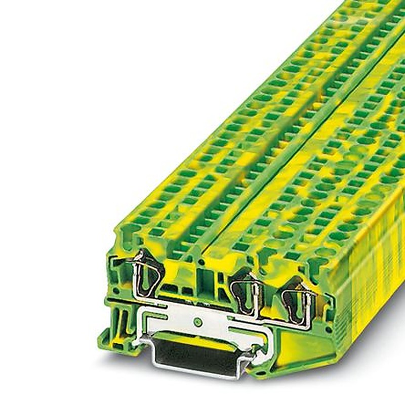 Phoenix Contact 3031416 ST 4-TWIN-PE Series Earth Terminal Block Green, Yellow, 0.08mm², 6 mm², 1-Level, Spring Cage