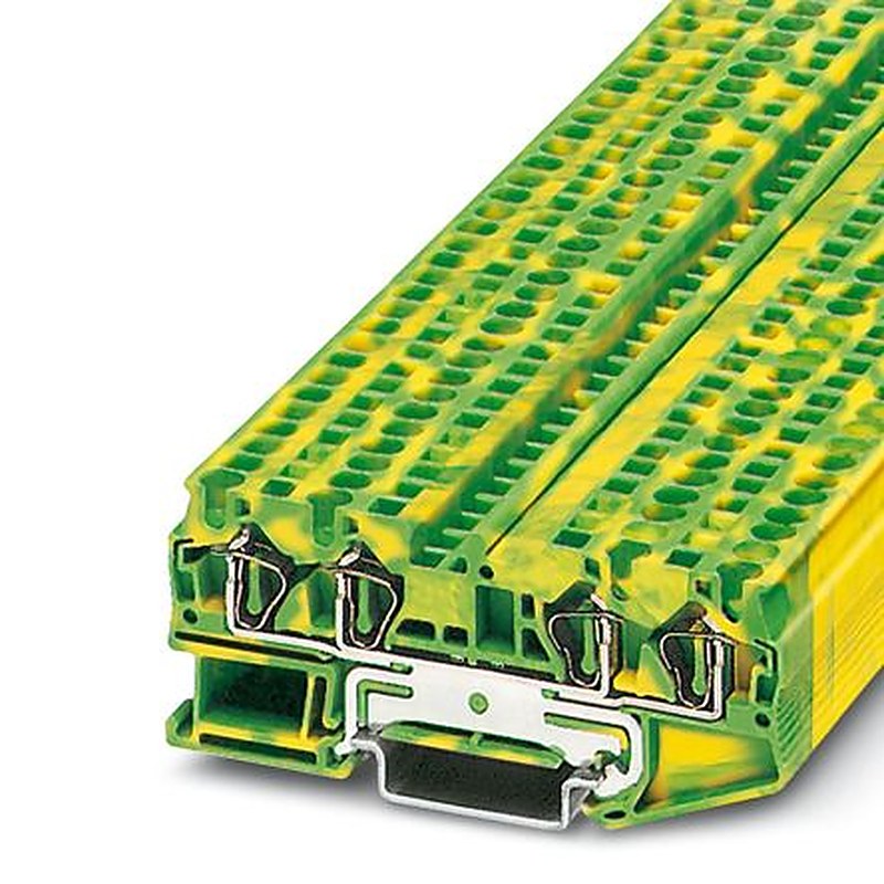 Phoenix Contact 3031461 ST 4-QUATTRO-PE Series Earth Terminal Block Green, Yellow, 0.08mm², 6 mm², 1-Level, Spring Cage