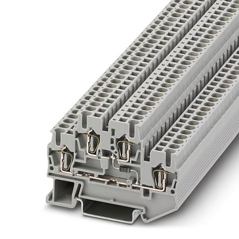 Phoenix Contact 3031555 STTB 2.5-DIO/O-U Series DIN Rail Terminal Block Grey, 0.08mm², 4 mm², 2-Level, Spring Cage
