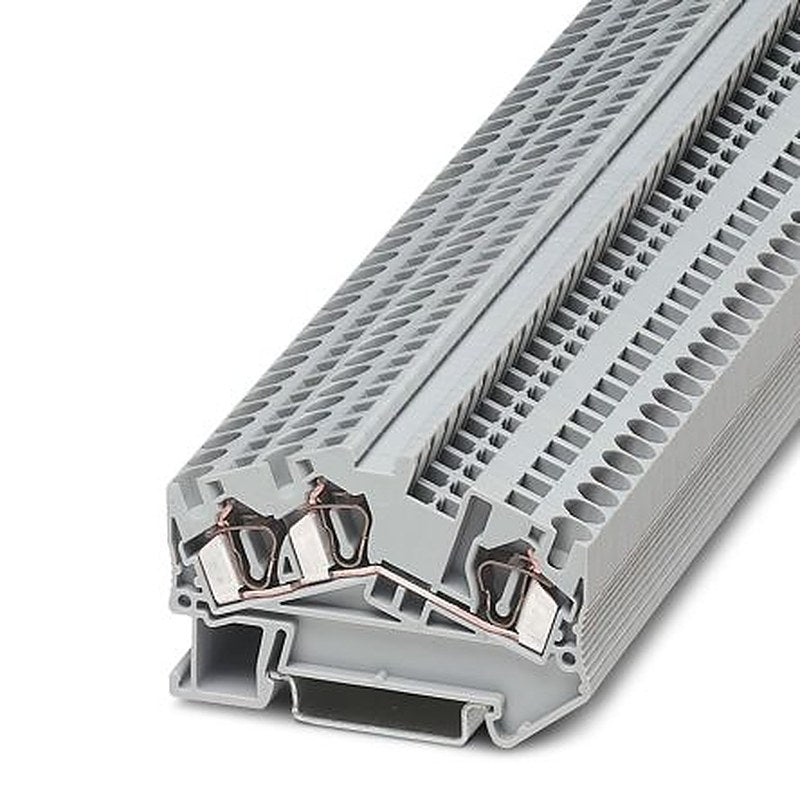 Phoenix Contact 3031665 STS 4-TWIN Series DIN Rail Terminal Block Grey, 0.08mm², 6 mm², 1-Level, Spring Cage, IECEx PTB