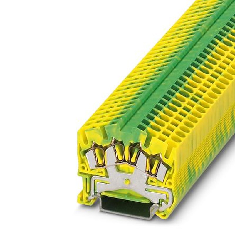 Phoenix Contact 3031759 STS 2.5-QUATTRO-PE Series DIN Rail Terminal Block Green, Yellow, 0.08mm², 6 mm², 1-Level, Spring