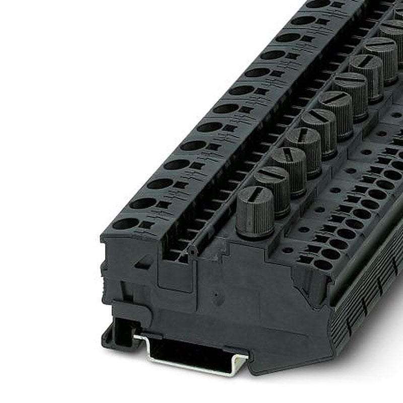 Phoenix Contact 3034248 DT 6 Series Fused DIN Rail Terminal Black, 0.5mm², 10 mm², 1-Level, Leg Spring