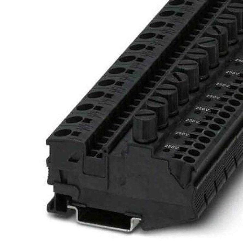Phoenix Contact 3034264 DT Series Fuse Modular Terminal Block Black, 0.5mm², 10 mm², 1-Level Fused, Leg Spring
