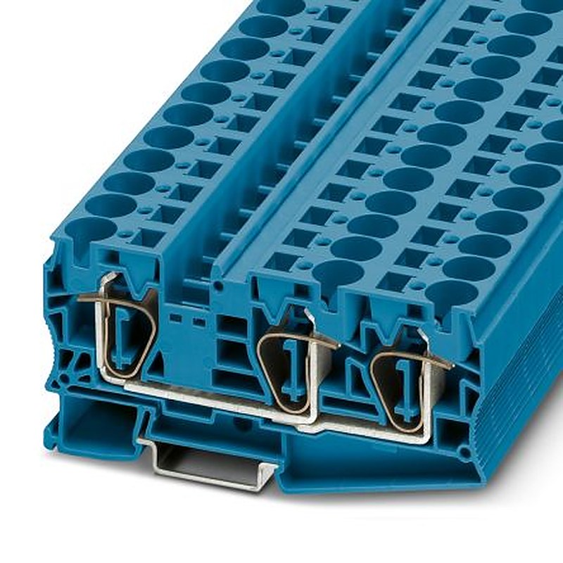 Phoenix Contact 3035331 ST16 Series Feed Through Terminal Block Blue, 0.2mm², 25 mm², 1-Level, Spring Cage, EAC Ex