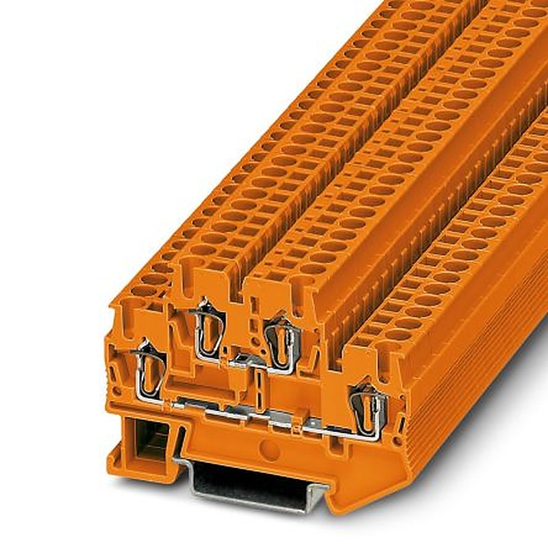 Phoenix Contact 3035373 STTB 2.5 Clipline Series Double Level Terminal Block Orange, 0.08mm², 4 mm², 2-Level, Spring