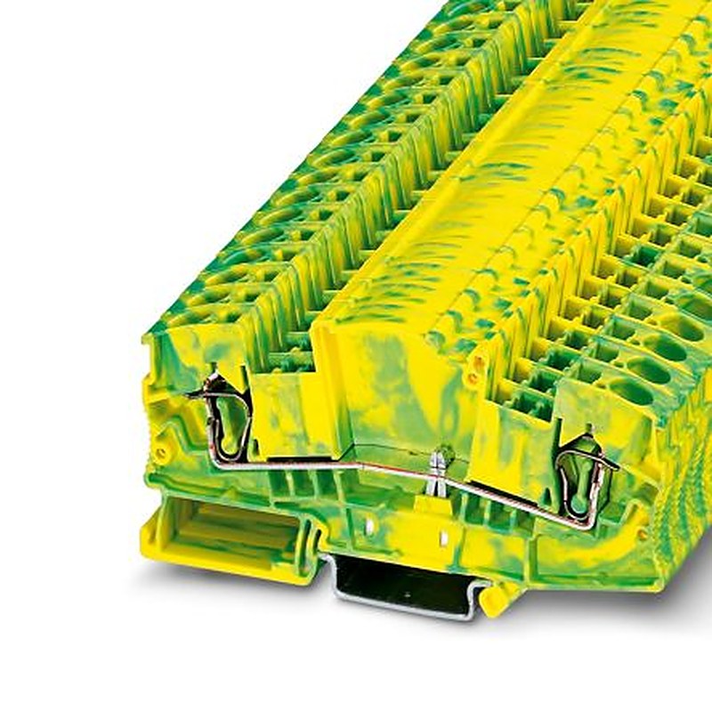 Phoenix Contact STMED Series Earth Terminal Block, 2-Way, 8AWG Wire Spring Cage