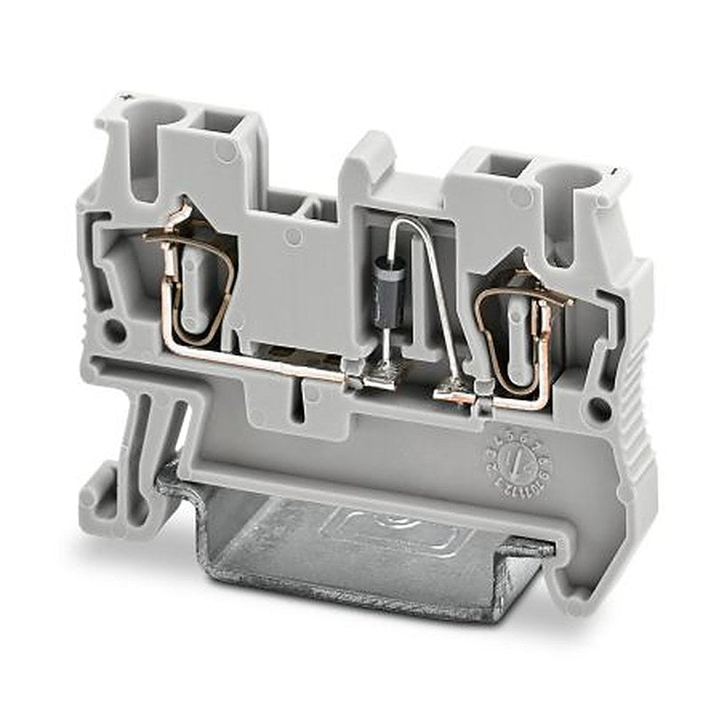 Phoenix Contact 3036262 ST 2.5-DIO/L-R Series DIN Rail Terminal Block Grey, 0.08mm², 4 mm², 1-Level, Spring Cage