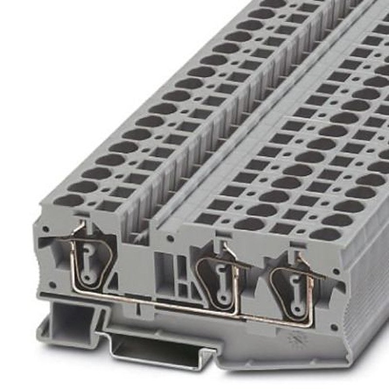 Phoenix Contact 3036466 ST 6-TWIN Series Feed Through Terminal Block Grey, 0.2mm², 10 mm², 1-Level, Spring Cage, IECEx,