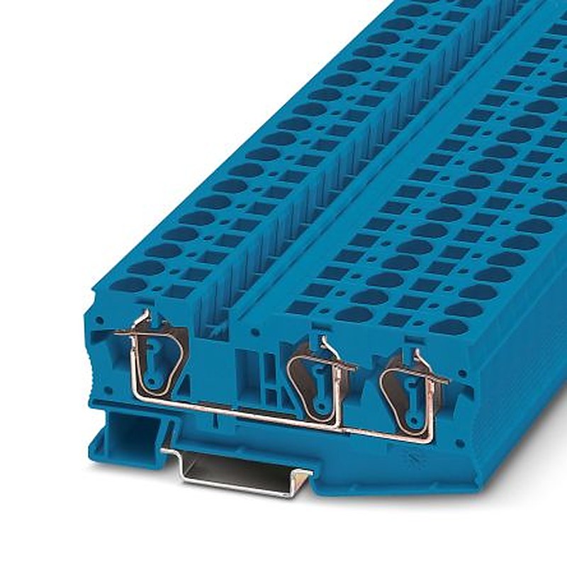 Phoenix Contact 3036479 ST 6-TWIN Series Feed Through Terminal Block Blue, 0.2mm², 10 mm², 1-Level, Spring Cage, ATEX