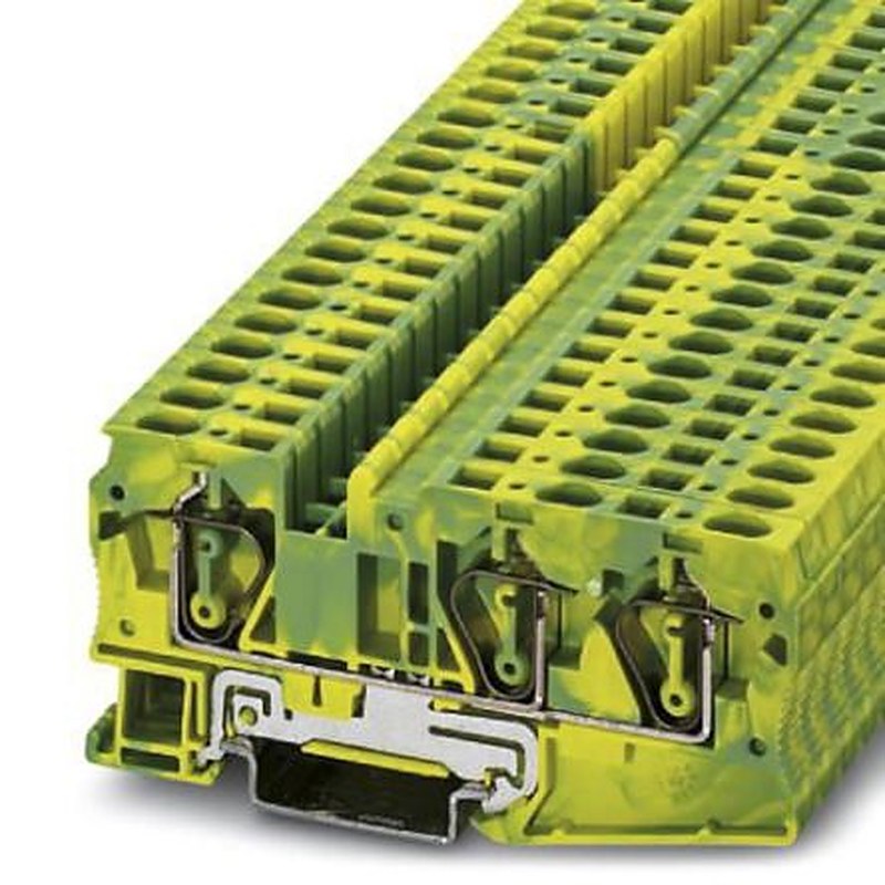 Phoenix Contact 3036482 ST 6-TWIN-PE Series Earth Terminal Block Yellow, Green, 0.2mm², 10 mm², 1-Level, Spring Cage
