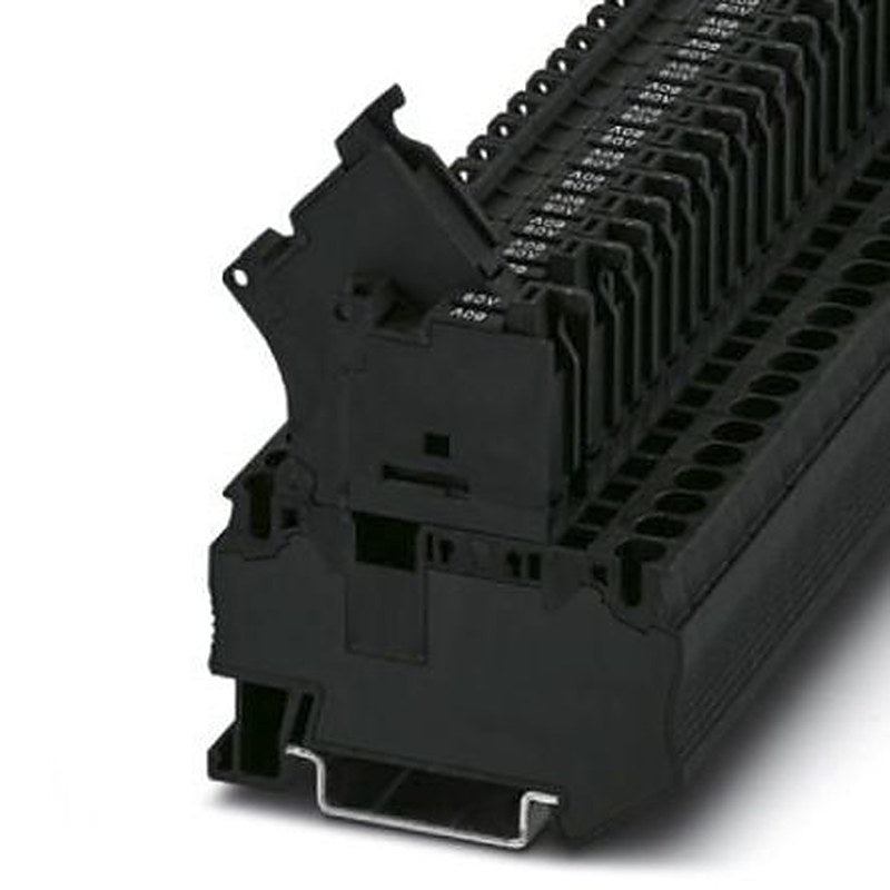 Phoenix Contact 3036550 ST 4-HESILED 60 (5X20) Series DIN Rail Terminal Block Black, 1-Level Fused, Spring Cage