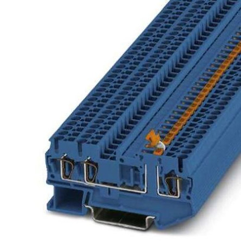Phoenix Contact 3037821 ST Series DIN Rail Terminal Block Blue, 0.08mm², 4 mm², 1-Level, Spring Cage