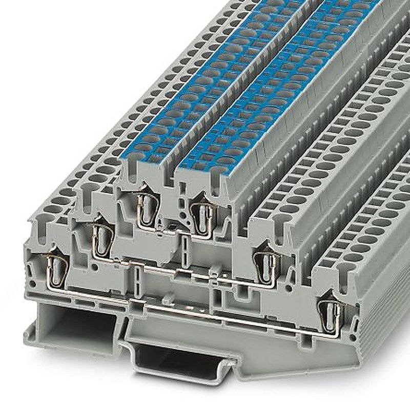 Phoenix Contact 3038312 ST 2.5-L/L/N Series Feed Through Terminal Block Grey, 2.5mm², 3-Level, Spring Cage