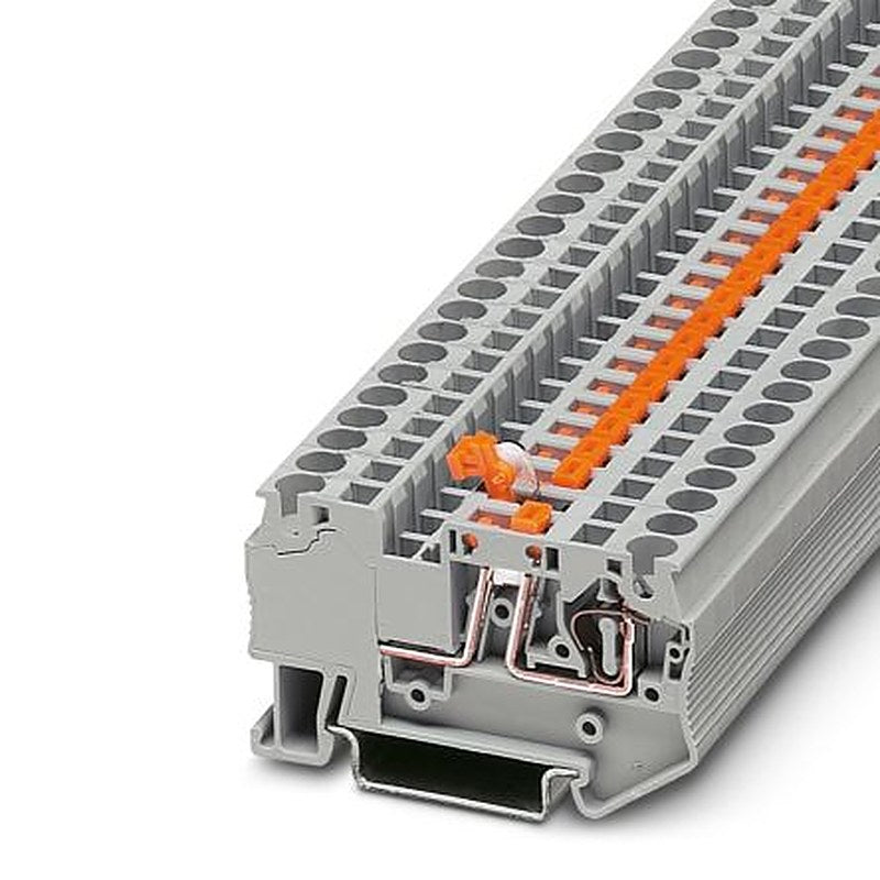 Phoenix Contact 3038875 ST 4-MT Series Knife Disconnect Terminal Block Grey, 0.08mm², 6 mm², 1-Level, Spring Cage